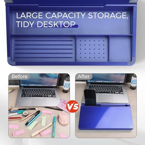 TOWON Compact Glass Desktop Whiteboard with Storage 12x7 in, Navy Blue - Image 5