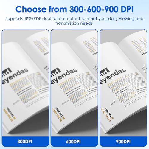 Portable Document Scanner, 900DPI Handheld Scanner Wand for Documents & Receipts, A4 Photo Image Scanner JPG/PDF, Portable Scanner for Laptop, USB 2.0 High Speed Transfer, Supports Micro SD Card - Image 6
