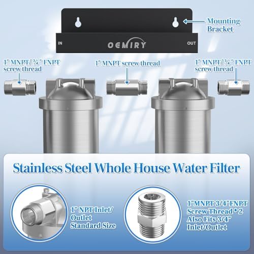 Whole House Water Filter, 2-Stage Stainless Steel Filter Housing - Image 2