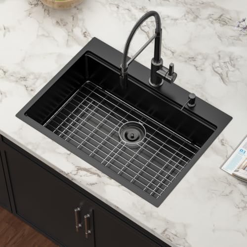 30 Inch Black Drop In Kitchen Sink Workstation with Accessories - Image 3
