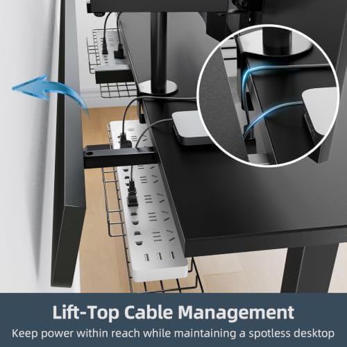 60 x 30 Inch Electric Standing Desk with Flip-Top Cable Management - Image 2