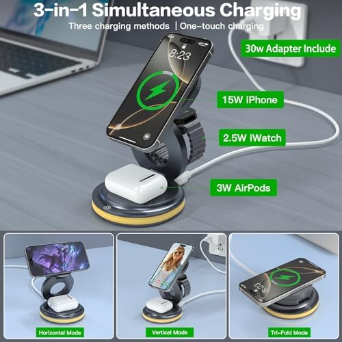 ZealSound 3-in-1 Wireless Charger for iPhone, Apple Watch and AirPods - Image 3
