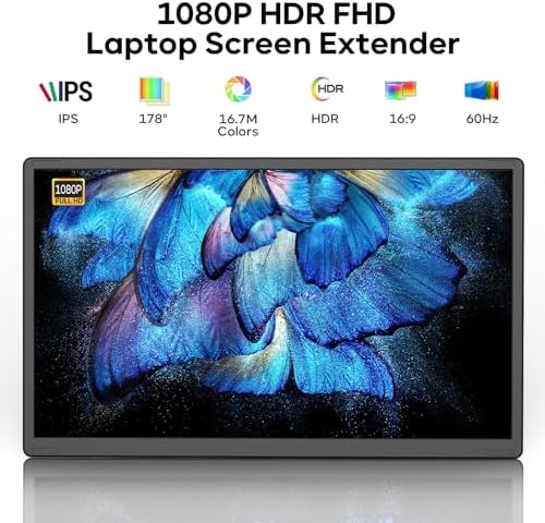 Laptop Screen Extender, 15.6'' 1080P FHD Laptop Monitor Extender with 235°Rotation Detachable Dual Monitor, Plug & Play, Triple Screen for 13"-17.3" Laptops Compatible with Mac/Wins/Android/Dex - Image 2