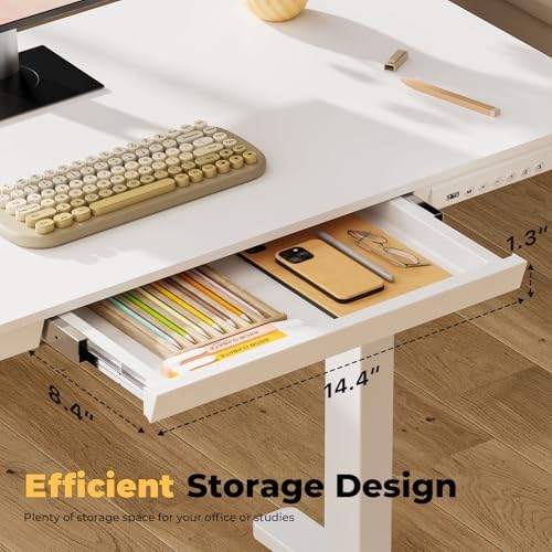40" Electric Stand up Desk with Drawer, Height Adjustable - Image 3