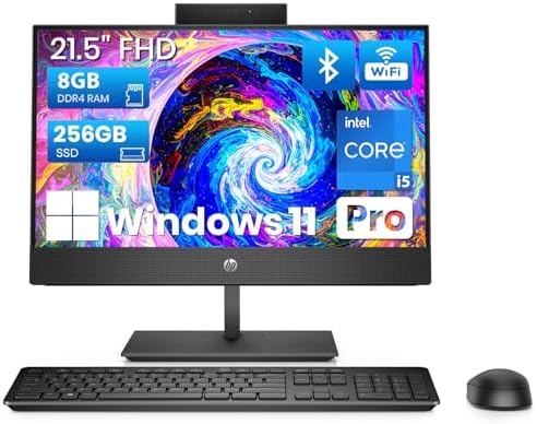 HP ProOne 600 G4 All-in-One Desktop Computer PC with 21.5-inch FHD Monitor, Intel Core i5-8500T up to 3.5GHz, 8GB RAM, 256GB SSD, WiFi, Windows 11 Pro (Renewed) by Amazon+Renewed