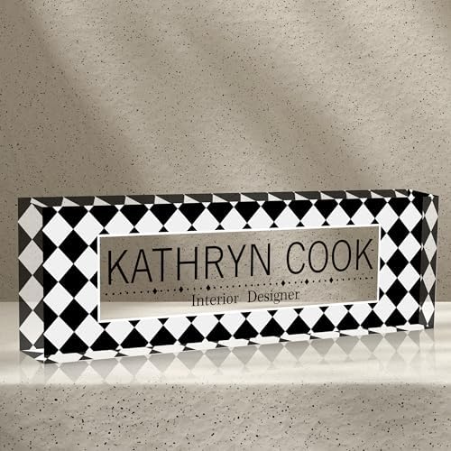 Personalized Name Plate for Desk - Office Gifts for Teacher, Boss, Employee Appreciation - Desk Decor (Chessboard1) by AZUFEMOS