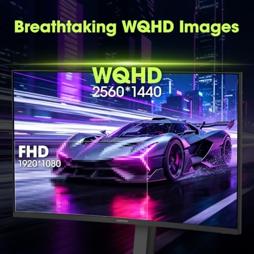 Amzfast 27" 280Hz WQHD Curved Gaming Monitor,Height Adjustable Stand,1ms OD - Image 3