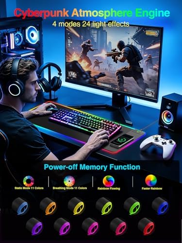 Wireless Charging Mouse Pad Gaming, 31.5"x11.8" Large Desk Mat, Waterproof - Image 3