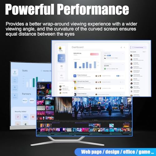 All-in-One Desktop Computer PC, 24" Curved FHD Display, i5-6500T 8GB 256GB - Image 5