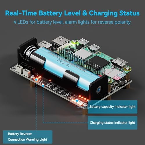 Pi Zero UPS HAT, 5V Uninterruptible Power Supply with 3-Port USB Hub - Image 3