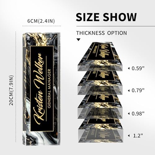 Custom Desk Name Plate Personalized, Acrylic Name Plate for Desk, Office Desk Decor for Women and Men, Employee Appreciation Gifts Office Gifts for Boss, Manager, Teacher, Nurse (deep Marble) - Image 5
