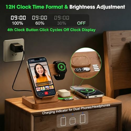 Dual Phone Foldable Wireless Charging Station for Apple, Couple&Family Use - Image 5