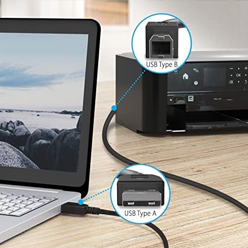 6ft USB 2.0 PC Data Cable Cord Replacement for Avision AV1860 AV1880 AV5400 AV175+ AV188 AD240 AV320E2+ AV1760 AV5200 Desktop Document Receipt Sheetfed Scanner - Image 3