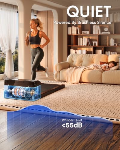 FLEXISPOT Foldable Walking Pad Treadmill for Home Office, Under Desk Treadmill with Fold-in-Half Design, Quiet Brushless Walking Experience, 264 LBS Capacity, Easy Storage - Image 4