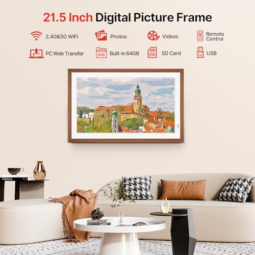 Uhale 21.5 Large Digital Picture Frame 64GB Photo Frame WiFi Remote Control - Image 6