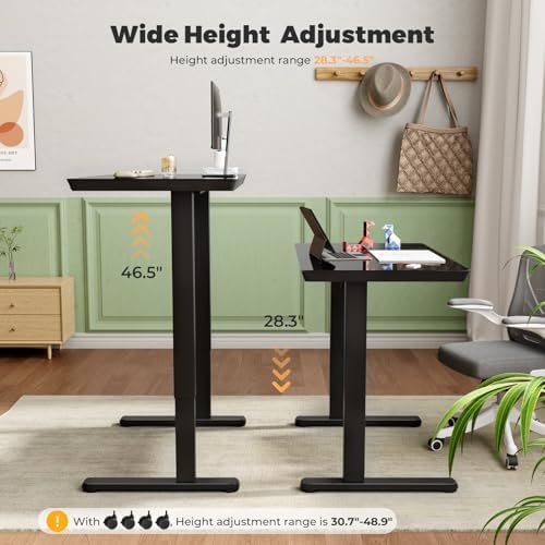 35" Electric Standing Desk with Drawer, One-Piece Glass Top - Image 5