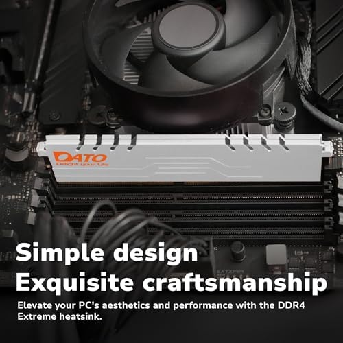 DATO DDR4 RAM 32GB (16GBx2) 3200MHz with Heatsink dimm PC3200 CL16 1.35V PC4-25600 288Pin Non-ECC UDIMM Desktop Memory Module for Gaming - Extreme White - Image 3