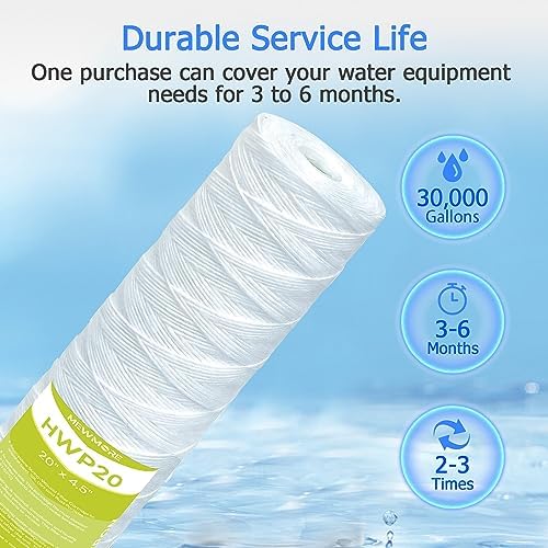 5 Micron Whole House Water Filter Cartridge, 20" x 4.5", 6-Pack - Image 6