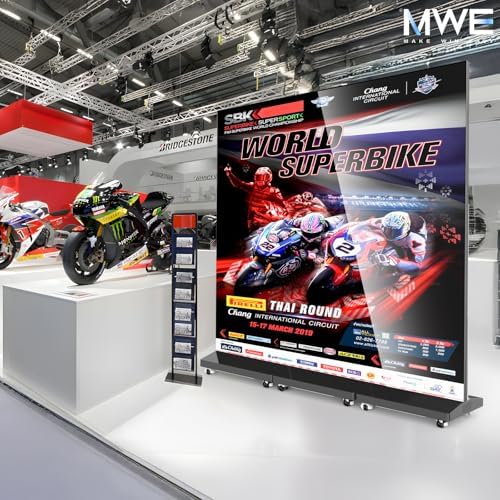 80 Inch LED Digital Signage Display, Foldable Seamless Stitching Kiosk, P1.86 GOB LED Screen Poster with Flight Case, Commercial Advertising Display for Events, Rentals and Weddings (Black, 2 Unit) - Image 2