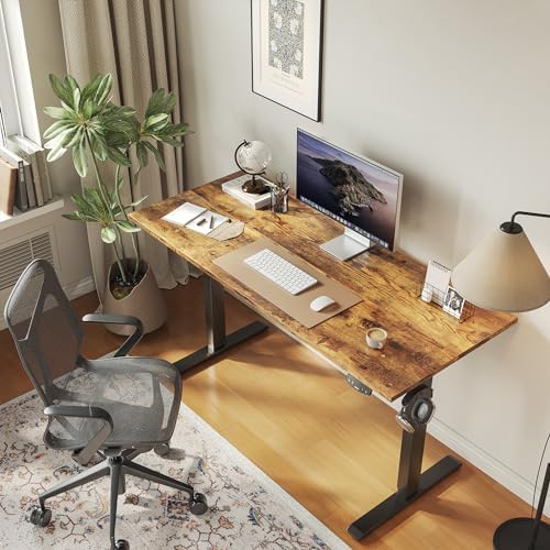 Agilestic 60*24 Inch Height Adjustable Electric Standing Desk, Rustic Brown - Image 2
