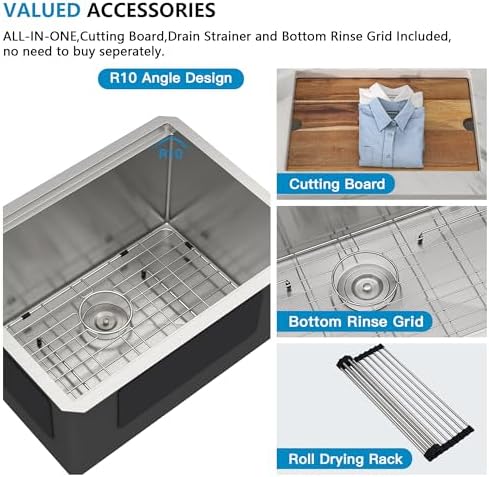 24"x18" Undermount Laundry Utility Sink Workstation - Image 6