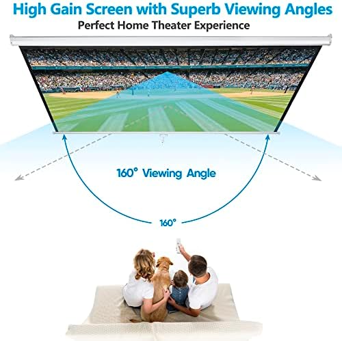 SUPER DEAL 80'' 16:9 HD Projection Screen Foldable Anti-Crease Portable Projector Movie Screen Manual Pull Down for Home Theater Presentation Education Outdoor Indoor Public Display - Image 3