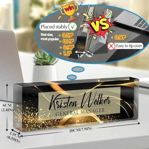 Custom Office Name Plate for Desk - Desk Name Plate Personalized Gifts for Coworkers, Boss, Employees, Teacher, Nurse - Office Desk Decor for Women Men - Employee Appreciation Gifts (Business Style3) - Image 2