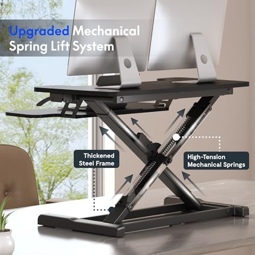 FLEXISPOT 32" Standing Desk Converter, Black - Image 6