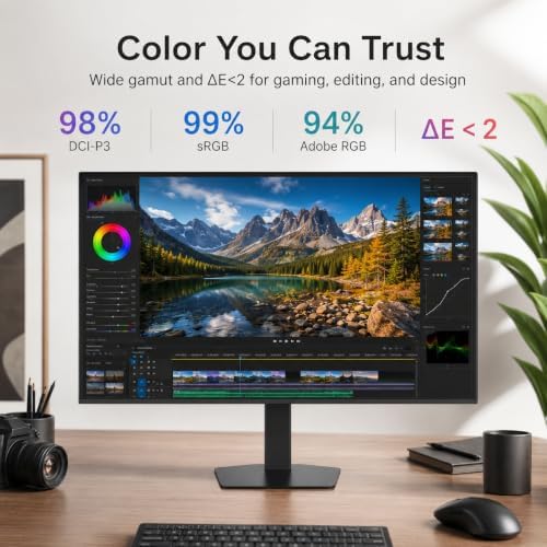 Deco Gear 27 QHD OLED Gaming Monitor | 280Hz 0.03ms Response, HDR400, Adaptive Sync, 99% sRGB, 1.5M:1 Contrast, Borderless Design, Height Adjustable Stand, HDMI 2.1, DisplayPort 1.4 - Image 5