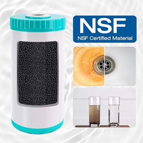 H&G Lifestyles Whole House Iron Filter for Well Water,GAC KDF Water Filer Cartridge,Reduce Iron Manganese Fluoride, Chlorine Odor Heavy Metal Lead, Replacement for Any 10" x 4.5" Water Filter System - Image 5