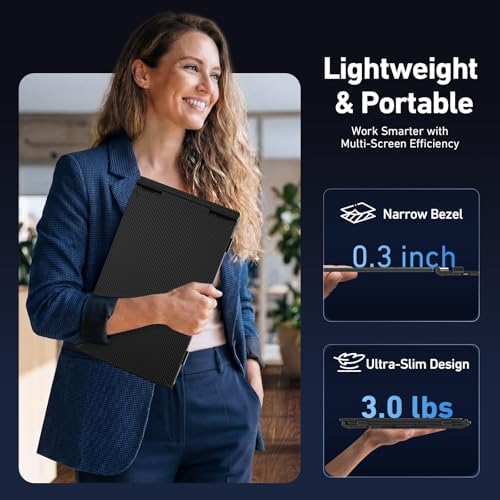 Vixtan 14" Triple Laptop Screen Extender, 3.0 lbs Lightweight FHD IPS Portable Monitor for Laptop, USB-C Plug & Play Multi Screen Attachment for 13-17.3" laptops with Windows/Mac/Chrome - Image 4