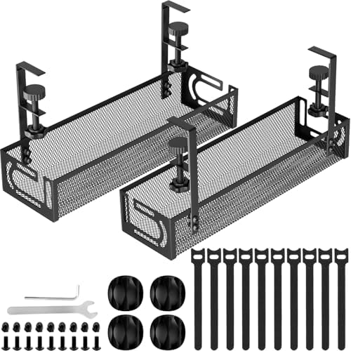 Cable Management, 2 Pack Cable Management Under Desk, Cable Tray by Unknown
