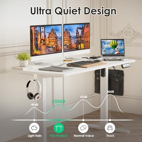 STARY Electric Standing Desk Adjustable Height Sit Stand Home Office Desk with Splice Board - Image 3