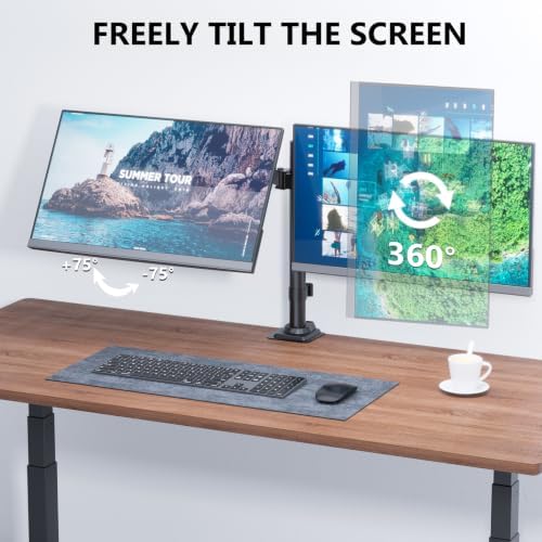 WALI Articulating Dual Monitor Stand for 13-32 inch Screens, 22 lbs per Arm - Image 3