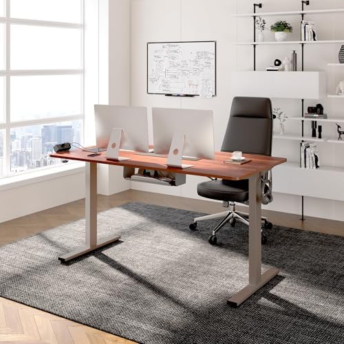 FLEXISPOT EN2 48"x24" Standing Desk with Power Strip Bundle, Mahogany - Image 2