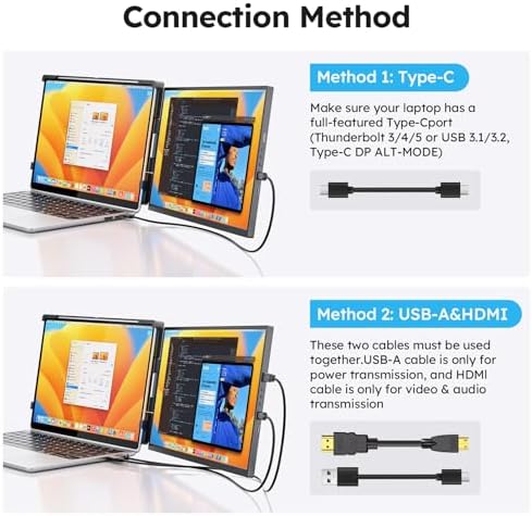 Dopesplay Laptop Screen Extender, 15.6" FHD 1080P IPS External Portable Monitor for Laptop, Plug & Play Dual Screen Monitor for 13"-17" Laptops, Compatible with Mac, Wins, Chrome, Android, Dex - Image 3