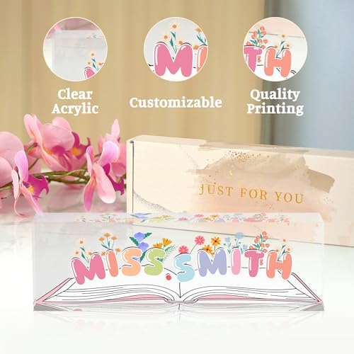 Teacher Name Plate for Desk, Desk Name Plate Personalized Acrylic Office Desk Decor, Teacher Appreciation Gifts The Office Gifts for Teacher - Image 4