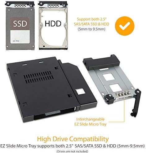 ICY DOCK 2.5” SATA/SAS HDD/SSD Rugged Full Metal Mobile Rack for Slim ODD or Slim FDD Bay | ToughArmor MB411SPO-B - Image 6