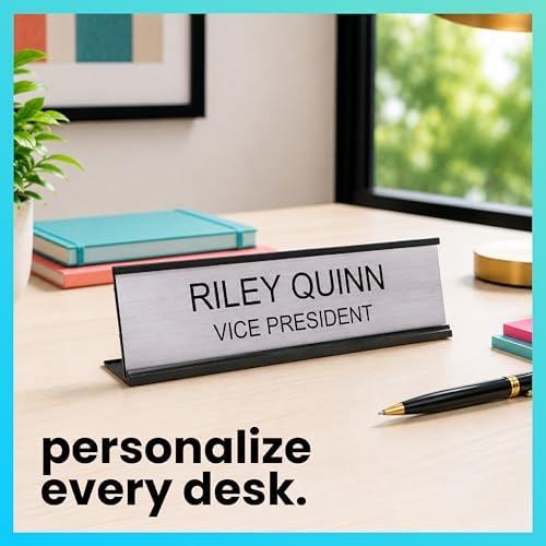 ExcelMark Custom Name Plate for Desk or Door – 14 Color Choices (2” X 8”) - Image 3