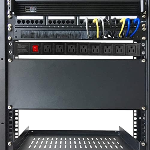 BTU 2PCS Power Strip Surge Protector Rack-Mount PDU, 8 Right Angle Outlets Wide-Spaced, Mountable Power Strip Heavy Duty for Server Racks, Commercial, 300J (Black 6FT) - Image 7