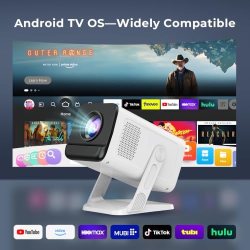 Built-in Apps 1080P 4K Support Mini Projector with Android 14, Phone Remote - Image 3