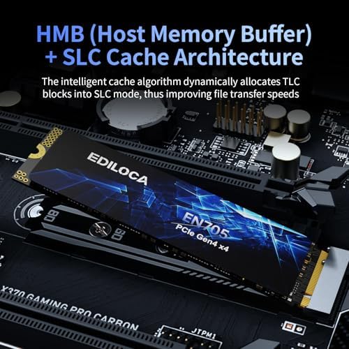 Ediloca 2TB SSD NVMe M.2 2280 PCIe Gen4 x4 Internal Solid State Drive for PS5, Gaming PC and Laptop, Up to 4800MB/s, with Dynamic SLC Cache (EN705) - Image 4