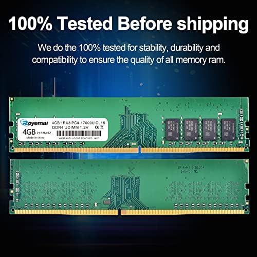 8GB DDR4 17000U PC4 2133 2X4GB UDIMM, DDR4-2133MHz PC4-17000 CL15 1Rx8 1.2V Non-ECC 288 Pin Desktop Memory Module Ram - Image 5