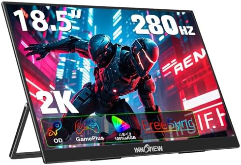InnoView 18.5 Inch 280Hz Portable Gaming Monitor,2K QHD 100% sRGB Portable Monitor Gameplus HDR FreeSync Laptop Monitors,Portable Screen for PC Phone Game Console by InnoView
