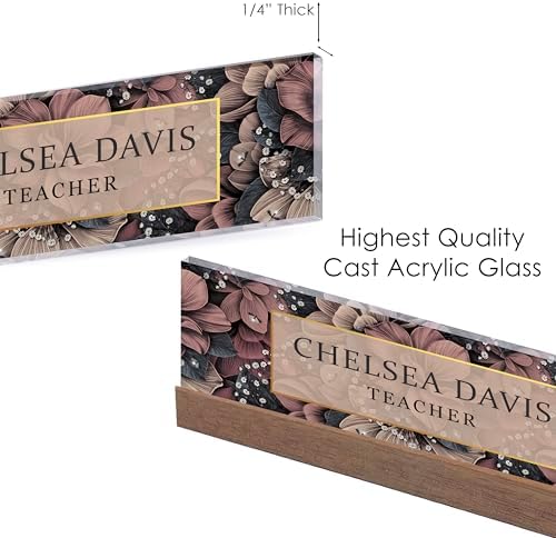 ARTBLOX | Name Plate Floral Botanical On Clear Acrylic - Image 4