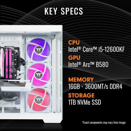 Thermaltake LCGS View i1258S-380 Gaming Desktop (Intel® Core™ i5-12600KF, ToughRam 16GB DDR4 3600Mhz RGB Memory, Intel® Arc™ B580, 1TB NVMe M.2, WiFi, Windows 11) V38S-B760-B58-LCS - Image 2
