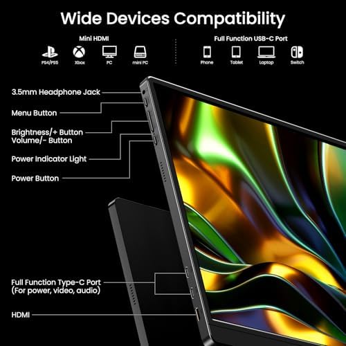 VILVA 17.3" QHD 165Hz USB-C HDMI Gaming Monitor - Image 7