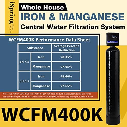 iSpring WCFM400K Whole House Central Iron and Manganese Water Filter Filtration System & WSP50ARB Spin Down Sediment Water Filter, 50 Micron - Image 4