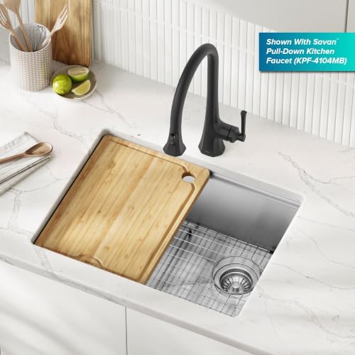 KRAUS Fairlane 25 in Undermount Workstation Single Bowl 18-Gauge Stainless Steel Kitchen Sink with Accessories, KWU611-25 - Image 2