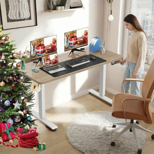 farexon 55x24In Electric Adjustable Standing Desk with Mouse Pad, Oak Gray - Image 2